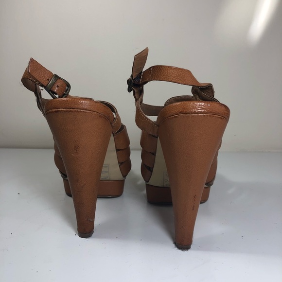 ASOS Cognac Platform Caged Sandals - Picture 3 of 8